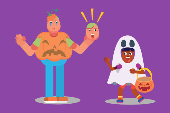 A Boy Wearing a Pumpkin Costume