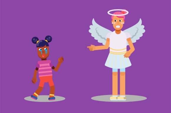 A Character of Angry Angel - Halloween
