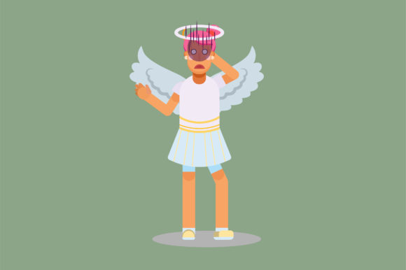 A Confused Angel - Halloween Character