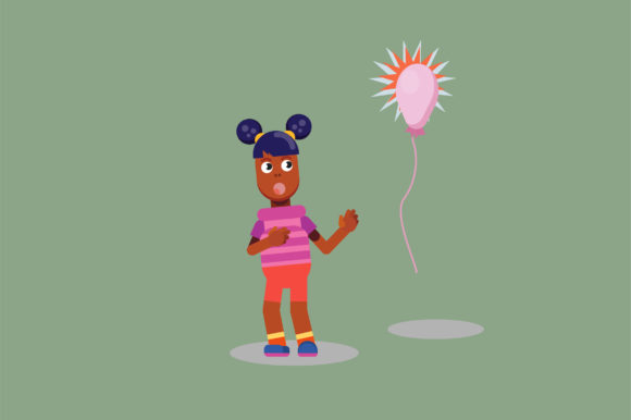 A Kid Shocked by a Explode Balloon