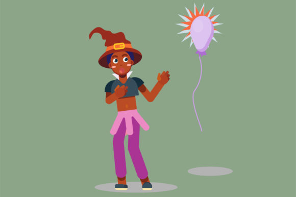 A Shocked Witch - Halloween Character