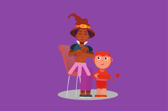A Witch and a Little Devil