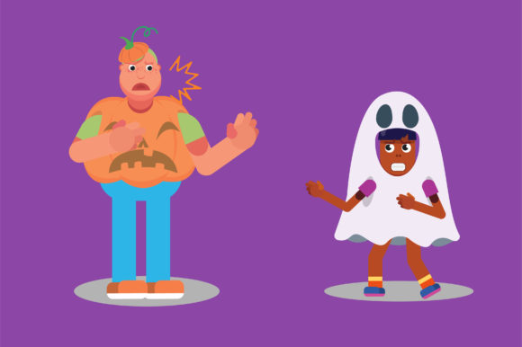 Arguing Kids - Halloween Theme