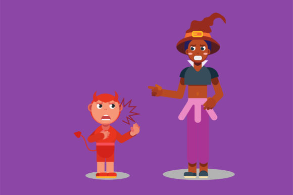 Cartoon Set of Halloween Characters