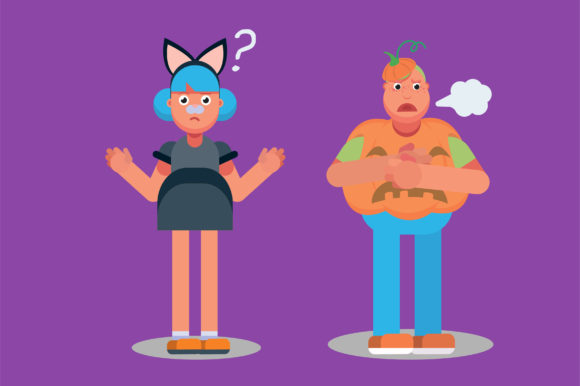 Cat Costume and Pumpkin Costume