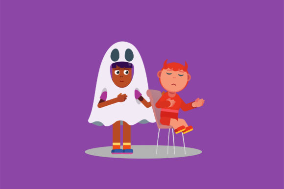Character of Sad Little Girl - Halloween