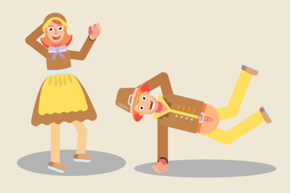 Characters of Couple Dancing