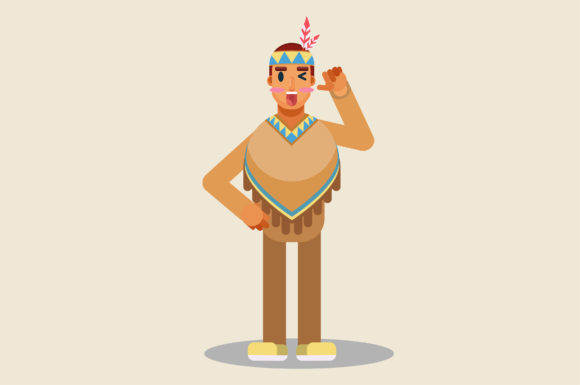 Characters of Cute Native Boy
