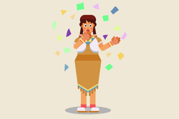 Characters of Surprised Indian Girl