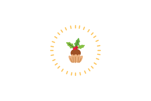 Christmas Decoration Cupcake Sticker Svg