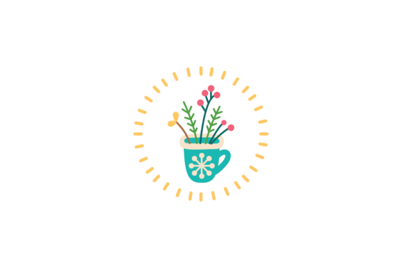 Christmas Decoration Flower Sticker Svg