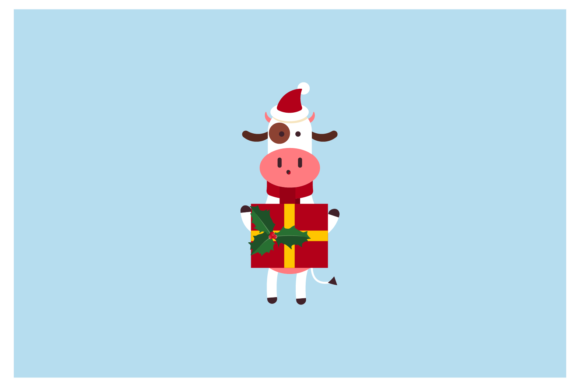 Christmas Decoration Sticker Cow Svg