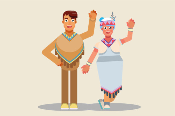 Cute Native Characters - Thanksgiving