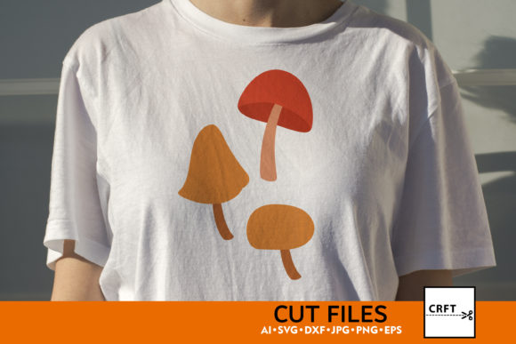 Mushrooms Funny Autumn Sticker Cut Files