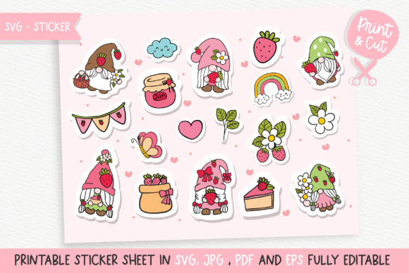 Strawberry Gnome Sticker SVG Review